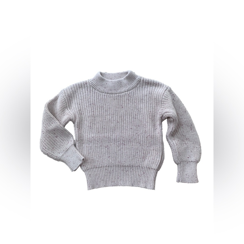Jamie Kay Size 2 Years Morgan Knit Mock Neck Chunky Sweater in Lilac Ash Fleck